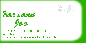 mariann joo business card