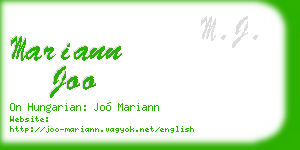 mariann joo business card